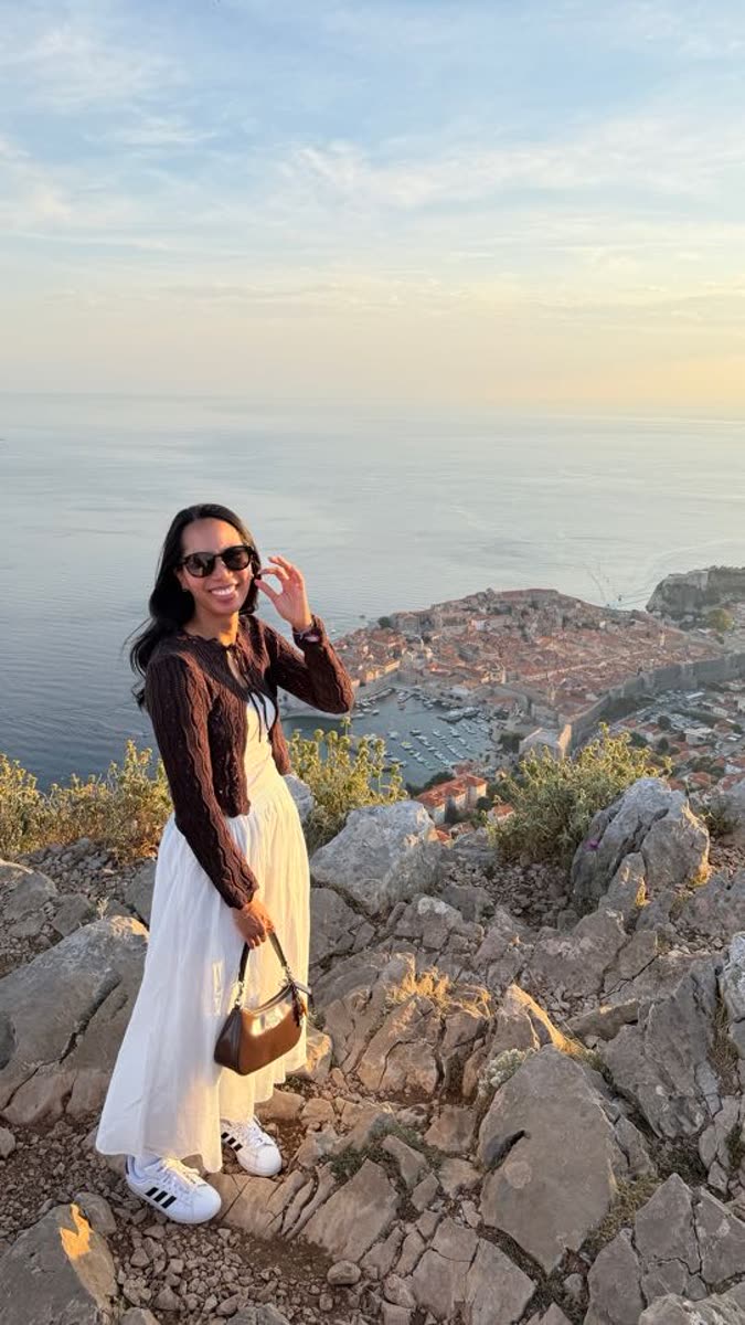 Overlooking the coast at sunset
